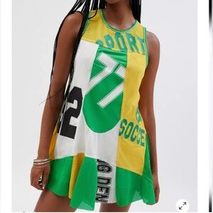 NWOT BDG Urban Outfitters Kimmy Spliced Patchwork Soccer Jersey Dress